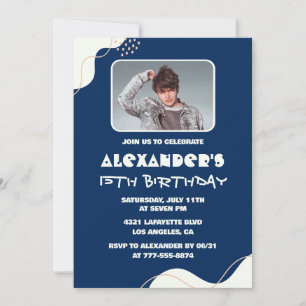 Cartes d'invitation simples pour 15 ans Hommes Pho