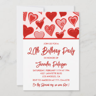 Cartes d'invitation simples pour 20 ans anniversai