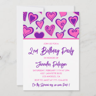 Cartes d'invitation simples pour 2ème anniversaire