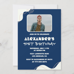 Cartes d'invitation simples pour 41e anniversaire