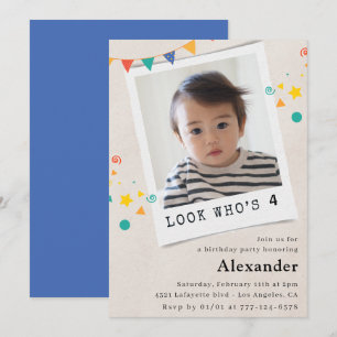 Cartes d'invitation simples pour 4ème anniversaire