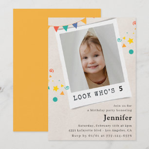 Cartes d'invitation simples pour un 5ème anniversa