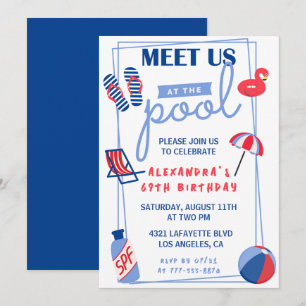 Cartes d'invitation simples pour un 69e anniversai
