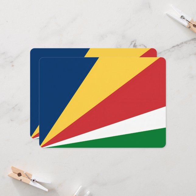 Cartes d'invitation spéciales avec motif Seychelle (Devant/Arrière en situation)