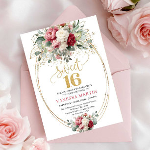 Cartes d'invitation Sweet 16 au style bohème de Bo