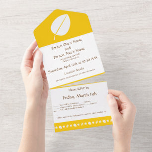 Cartes d'invitation Toutes Feuilles Jaunes en Auto