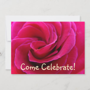 Cartes d'invitation Venez Célébrer ! Fleur de rose