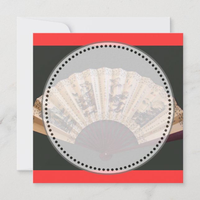 Cartes d'invitation vierges en bambou chinois et é (Devant)