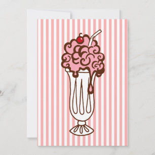 Cartes d'invitation vintage pour une fête de soda