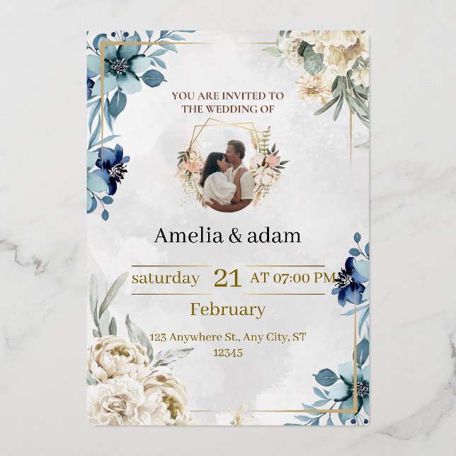 Cartes d'invitations de mariage (Recto)