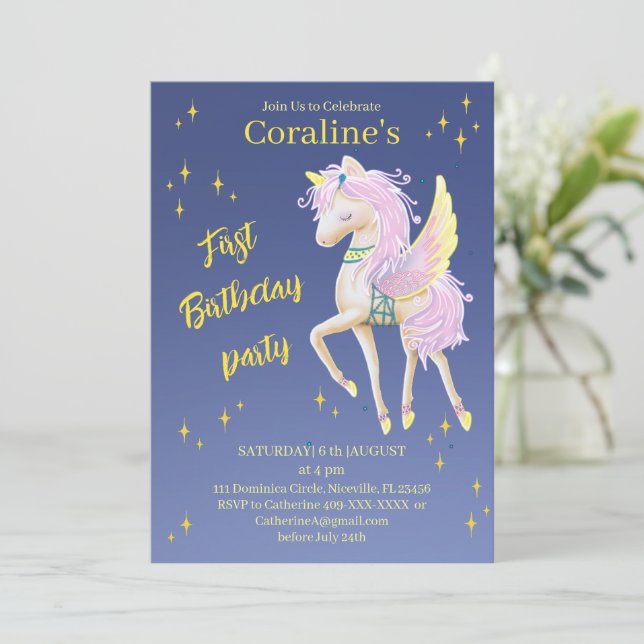 Cartes d'invitations plats premier anniversaire av (Debout devant)