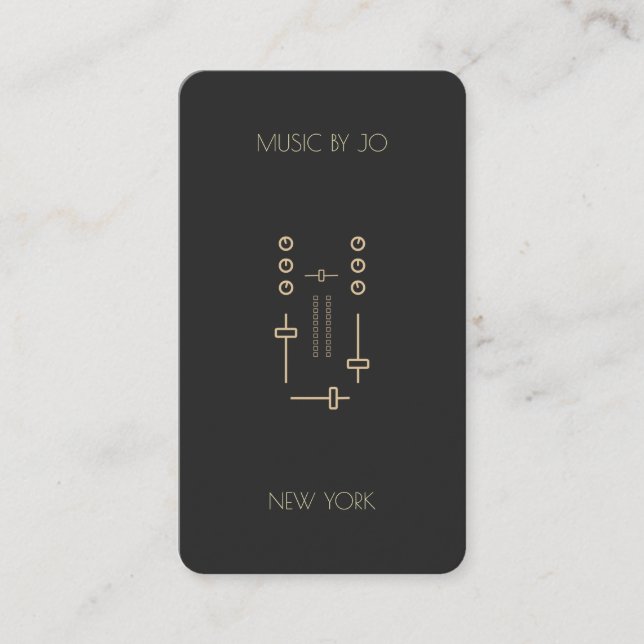 Cartes DJ Black & Yellow 2018 personnalisées (Devant)