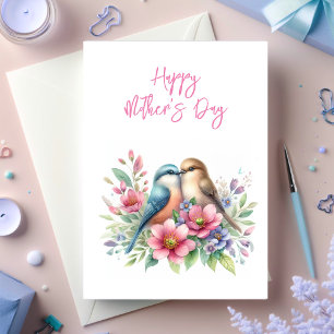 Cartes d'oiseaux amoureux au printemps pour la fêt
