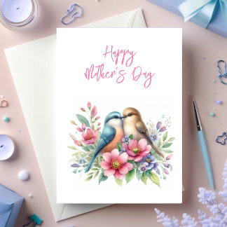 Cartes d'oiseaux amoureux au printemps pour la fêt