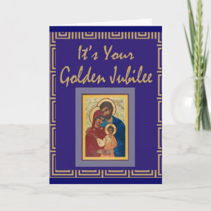 Cartes d'or de jubilé de nonne catholique
