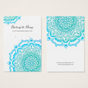 Cartes d'oreille Arrière - plan Mandala bleu turqu