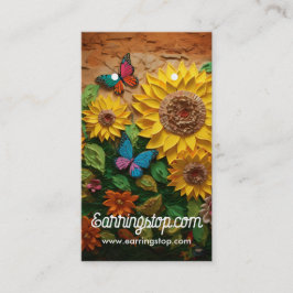 Cartes d'oreille Motif 3D Fleurs et Papillons