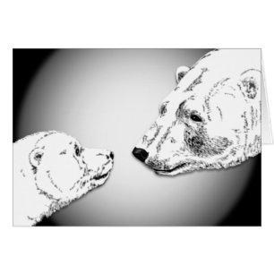 Cartes d'ours polaires Carte d'art d'ours personna