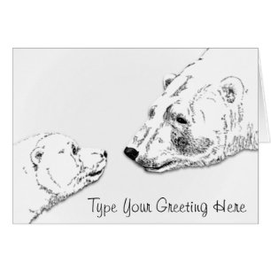 Cartes d'ours polaires Carte d'art d'ours personna