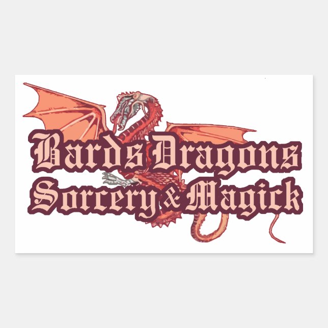 Cartes, Dragons, Stickers Sorcery et Magick (Devant)