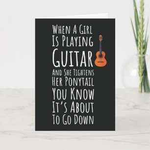 Cartes drôles de joueur de guitare pour elle femme