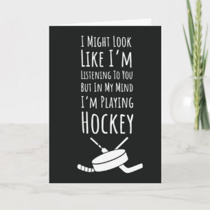 Cartes drôles de joueurs de hockey Santa Claus d'é