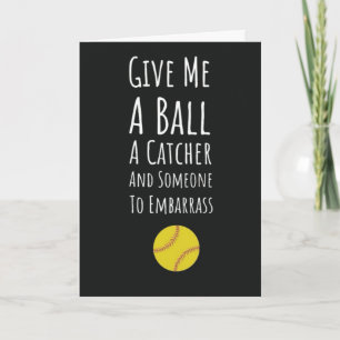 Cartes drôles de joueuses de softball lanceuses sp