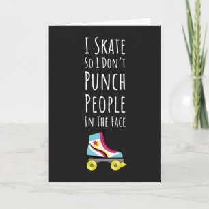 Cartes drôles de patineur à roulettes Rollerderby 