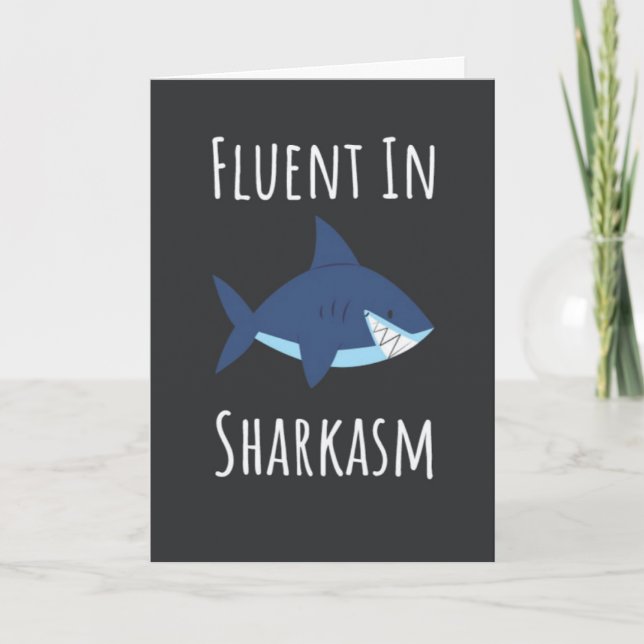 Cartes drôles de requin Humour Drôle Océan Eau (Devant)