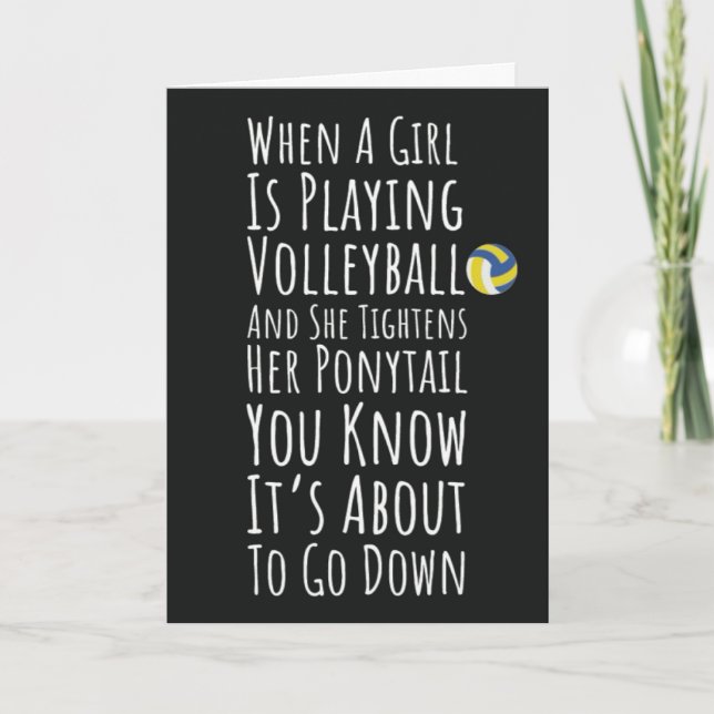 Cartes drôles de volley-ball Équipe Joueur Amateur (Devant)