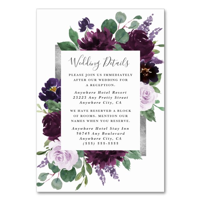 Cartes du boîtier Mariage couleur d'eau violet arg (Par défaut)