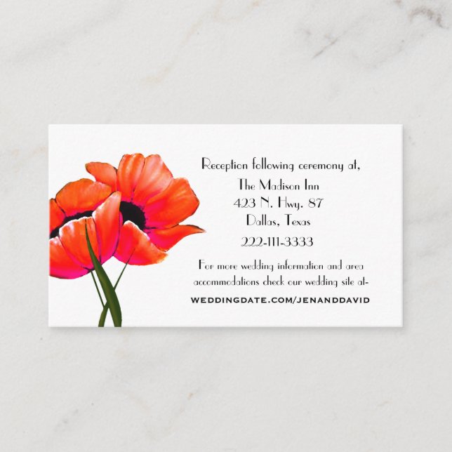 Cartes du boîtier Mariage Orange Poppies (Devant)