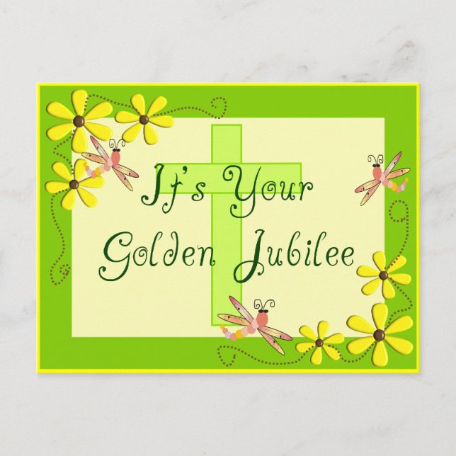 Cartes du jubilé d'or de la religieuse catholique (Devant)