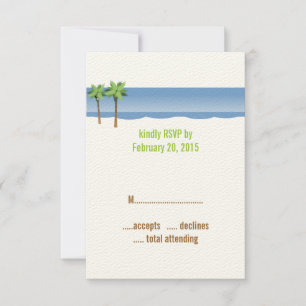 Cartes du mariage de plage de palmiers RSVP