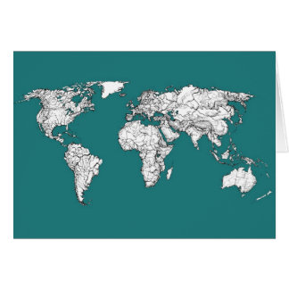 Cartes du monde en turquoise