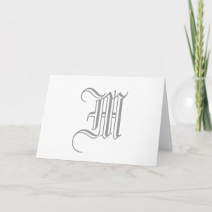 Cartes du monogramme M pour le blanc gris de maria