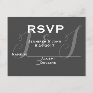 Cartes du monogramme RSVP de tableau