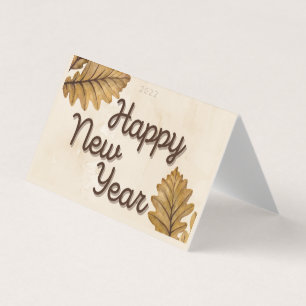 Cartes du Nouvel An feuilles 25pk