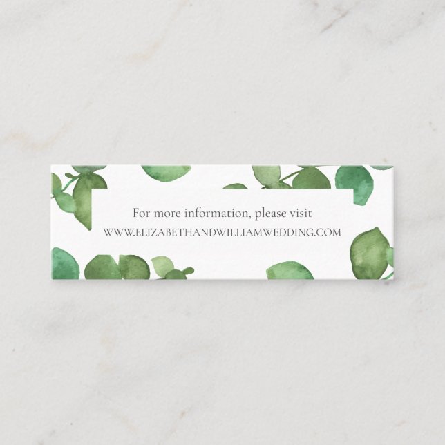 Cartes du site Mariage Eucalyptus Boho Green (Devant)