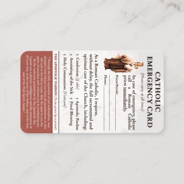 Cartes d'urgence (Devant)