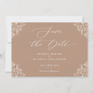 Cartes 'Élégant Taupe' pour annoncer votre mariage