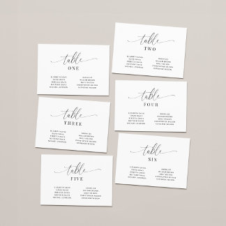 Cartes élégantes de plan de table de mariage