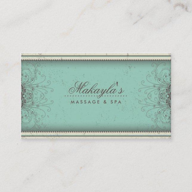 Cartes élégantes de rendez-vous de damassé florale (Devant)