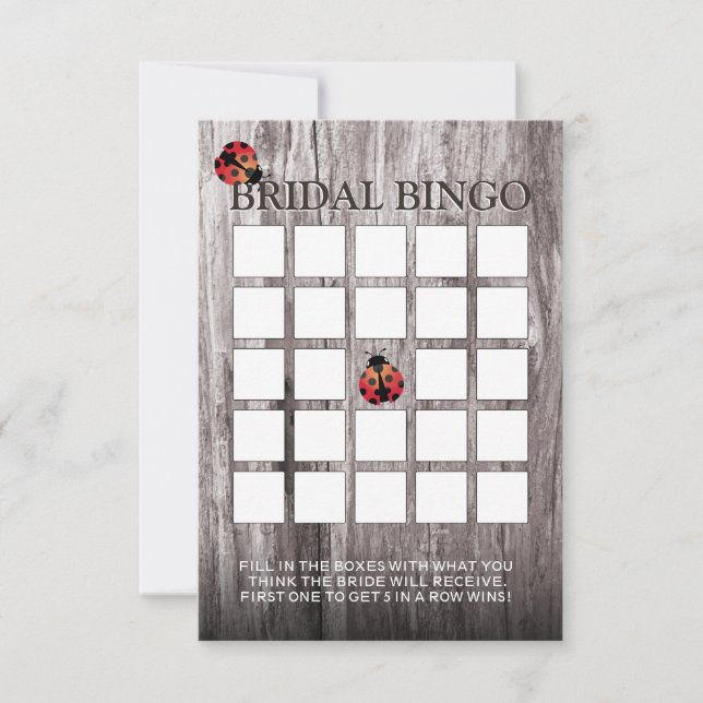 Cartes en bois de bingo-test de Fête de la mariée (Devant)