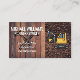 Cartes en bois   Excavateur et outils