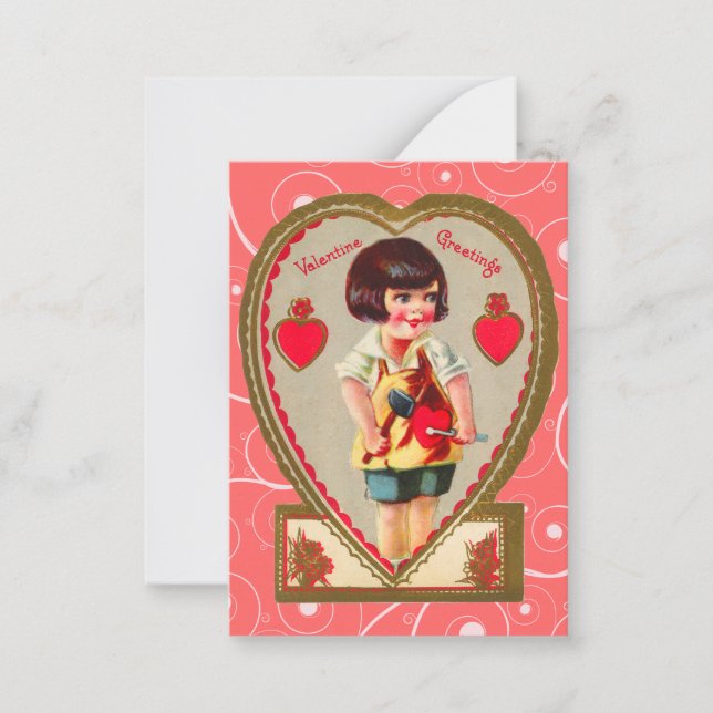 Cartes enfants Valentine vintage (Devant)