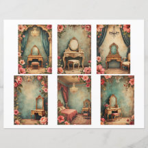 Cartes éphémères baroques Découpages en papier pou