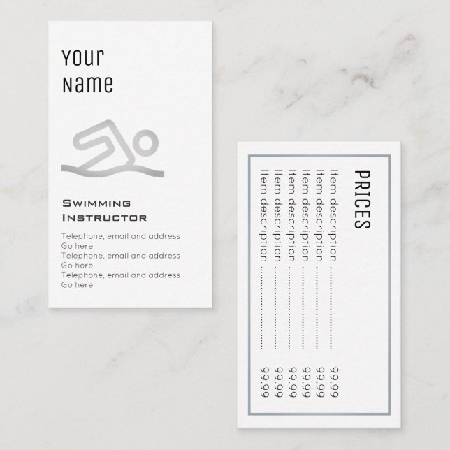 Cartes "essentielles" des prix d'instructeur de (Devant / Derrière)