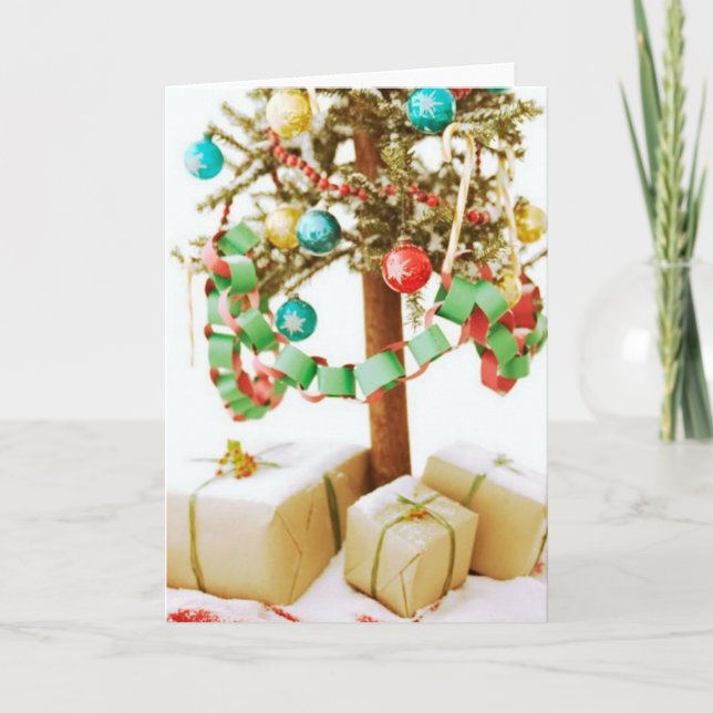 Cartes et autocollants anciens d'arbre de Noël (Devant)