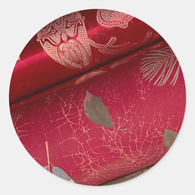 Cartes et autocollants en papier rouge brillant (Devant)